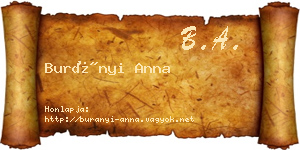 Burányi Anna névjegykártya