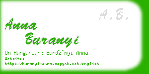 anna buranyi business card